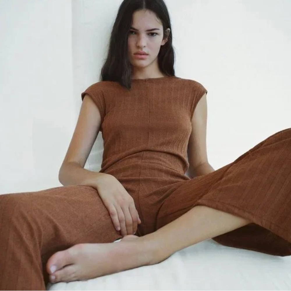 Zara Brown Jumpsuit